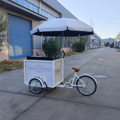 Παγωτό Ρολ Τροφίμων Push Cart ποδήλατο με ψυγείο 70kg 220*87*240cmcm