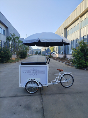 Παγωτό Ρολ Τροφίμων Push Cart ποδήλατο με ψυγείο 70kg 220*87*240cmcm