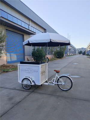 Παγωτό Ρολ Τροφίμων Push Cart ποδήλατο με ψυγείο 70kg 220*87*240cmcm