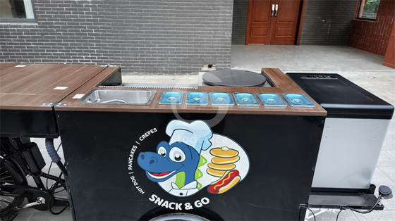 Το Hamburger Tricycle Mobile Coffee Shop με προσαρμόσιμο χρώμα και υποστήριξη στο διαδίκτυο