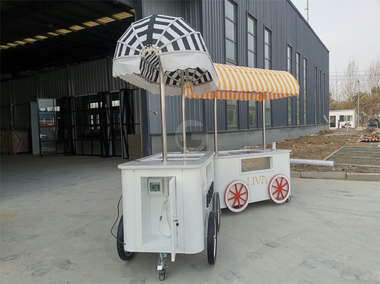 Παγωτό Χέρι Σπρώξτε Καροτσάκι Για Γελάτο Popsicle πωλήσεις Street Mall Vending Καροτσάκι