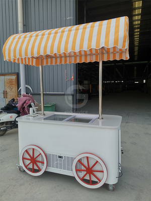Παγωτό Χέρι Σπρώξτε Καροτσάκι Για Γελάτο Popsicle πωλήσεις Street Mall Vending Καροτσάκι