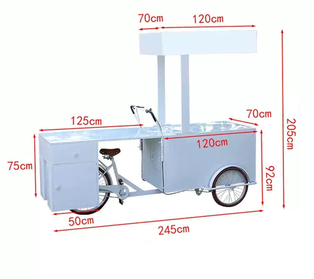 220V/380V Bike Crepe Trailer για το σύγχρονο τοπίο της πόλης Εύκολο στη λειτουργία