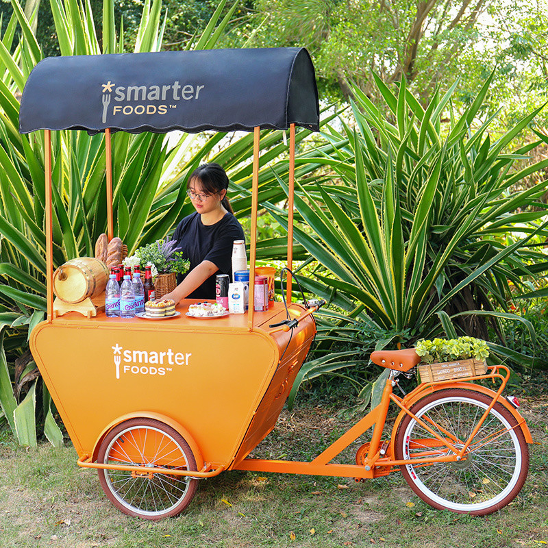 Κινητό καφετιέρα ηλεκτρικό τρίκυκλο Snack Vending Van Food Truck μπάρμπεκιου 3 τροχούς Μαύρο